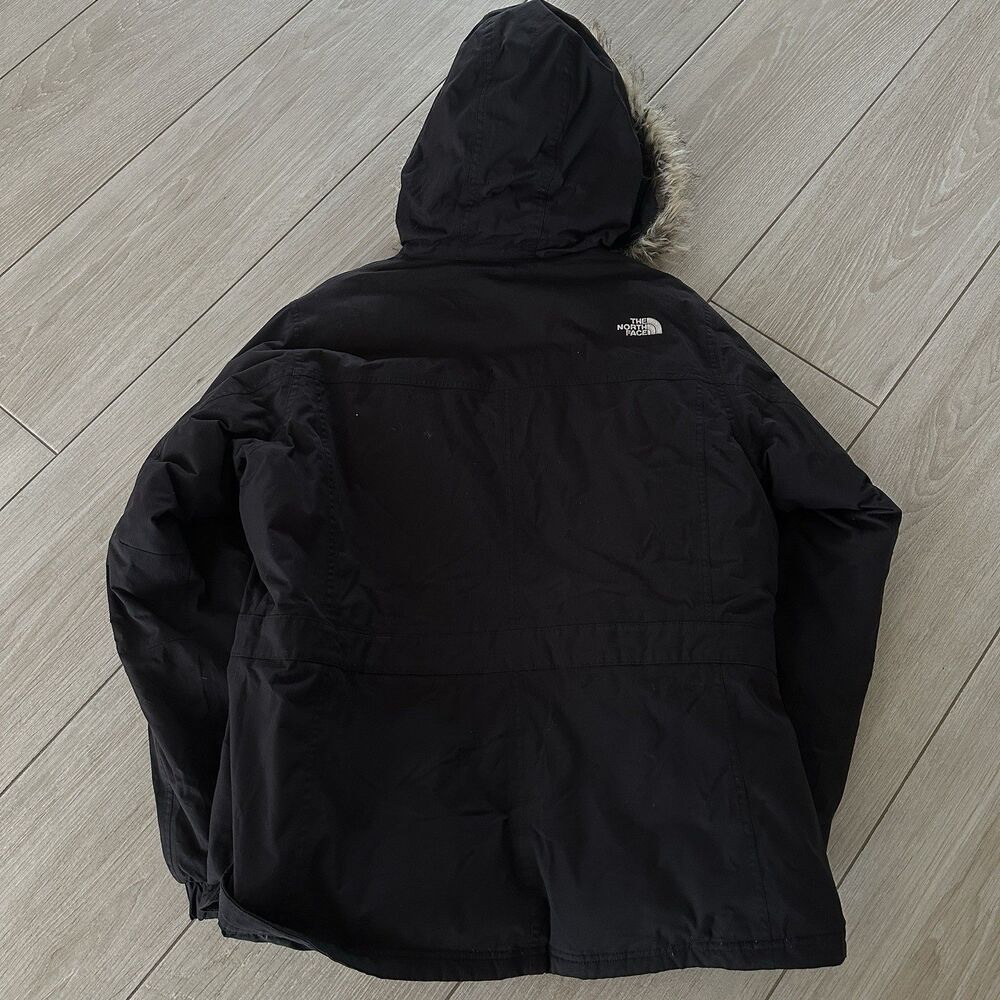 The North Face Jacket Womens XL Black Goose Down Faux Fur Coat Parka Hyvent - Picture 10 of 14